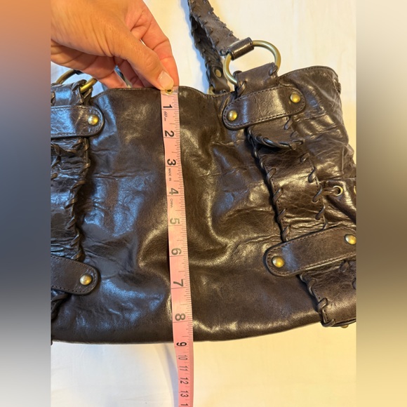 Brown Leather Purse gold hardware - Picture 10 of 11